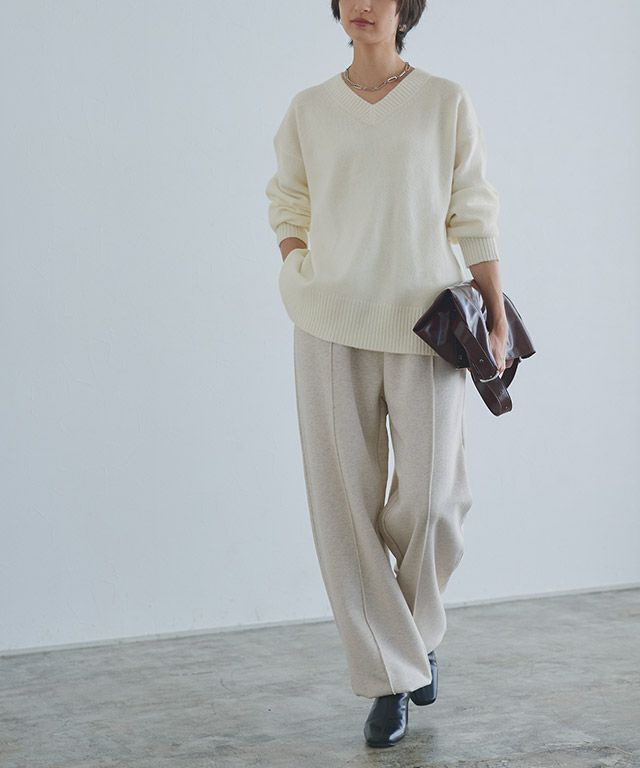 166cm / 杢オートミール×オフホワイト / M