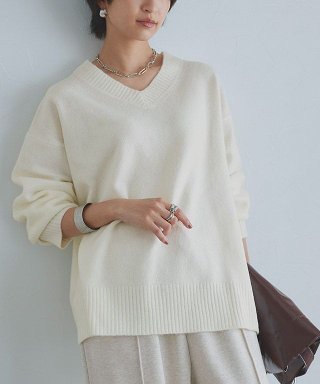 166cm / 杢オートミール×オフホワイト / M