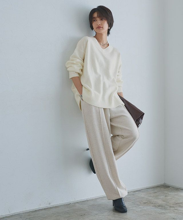 166cm / 杢オートミール×オフホワイト / M