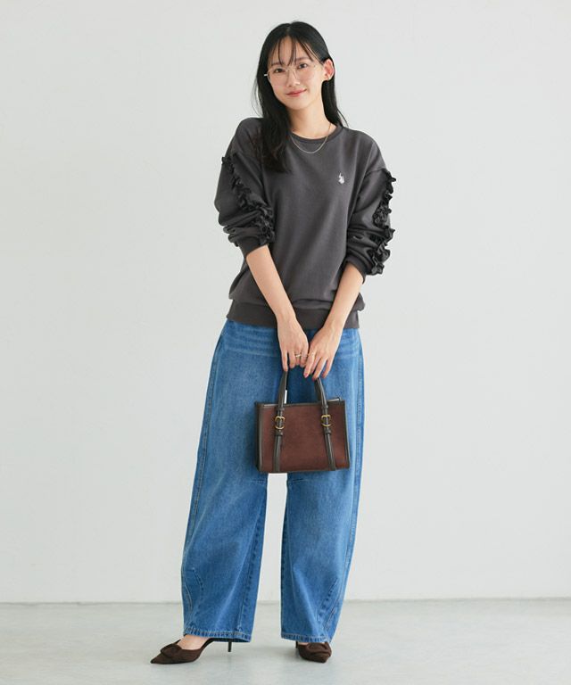 162cm / チャコール×オフホワイト / M