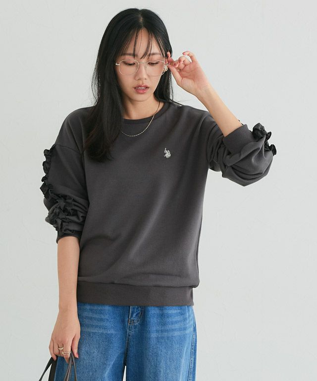 157cm / チャコール×オフホワイト / M