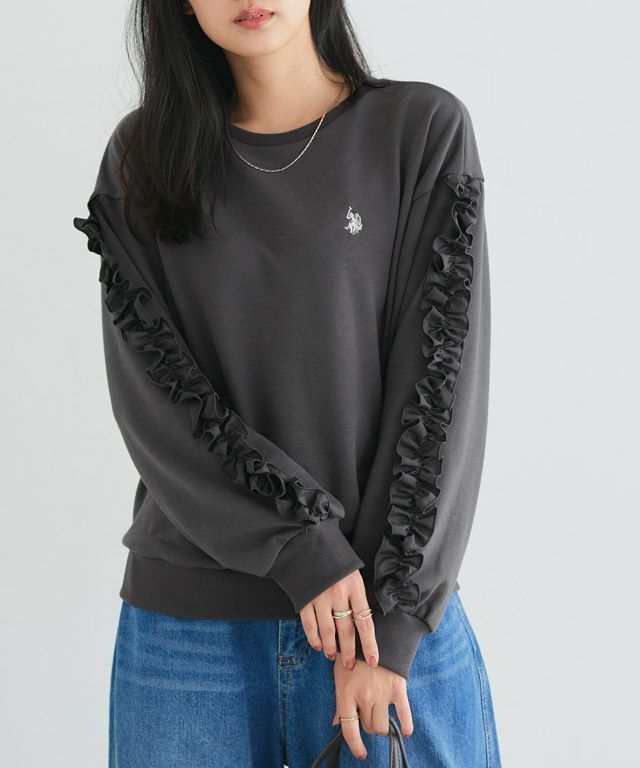 157cm / チャコール×オフホワイト / M