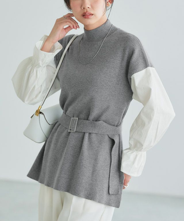 ベルト付きドッキングニット | 【公式】Pierrot（ピエロ）レディース