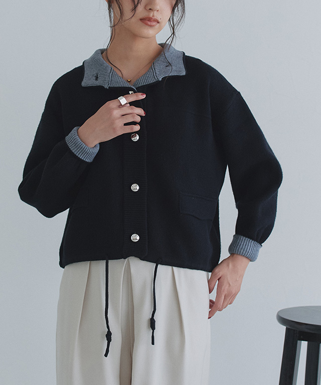 163cm / ブラック×杢グレー / M