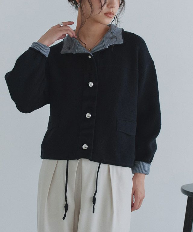 163cm / ブラック×杢グレー / M