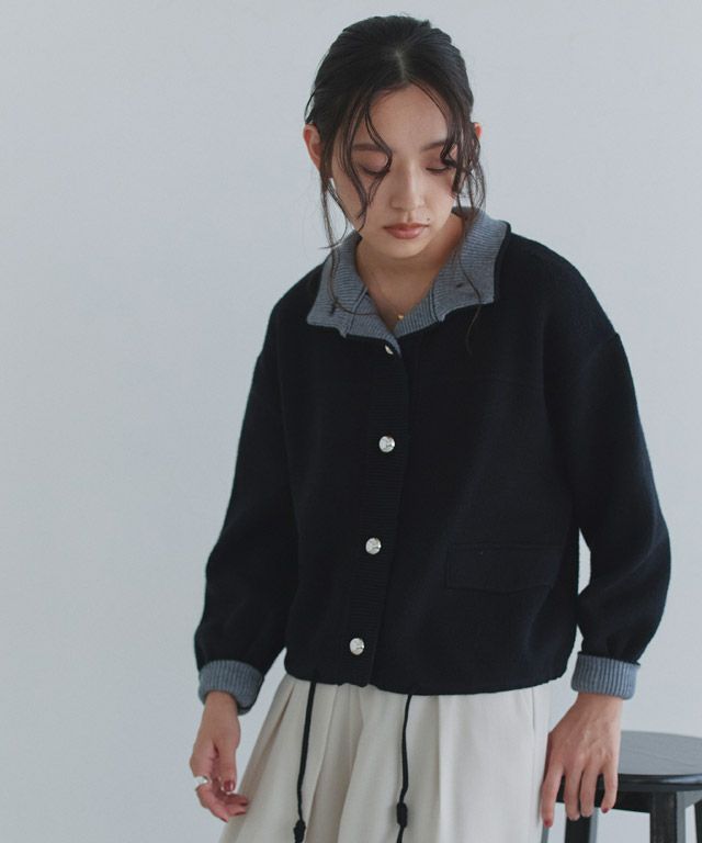 163cm / ブラック×杢グレー / M