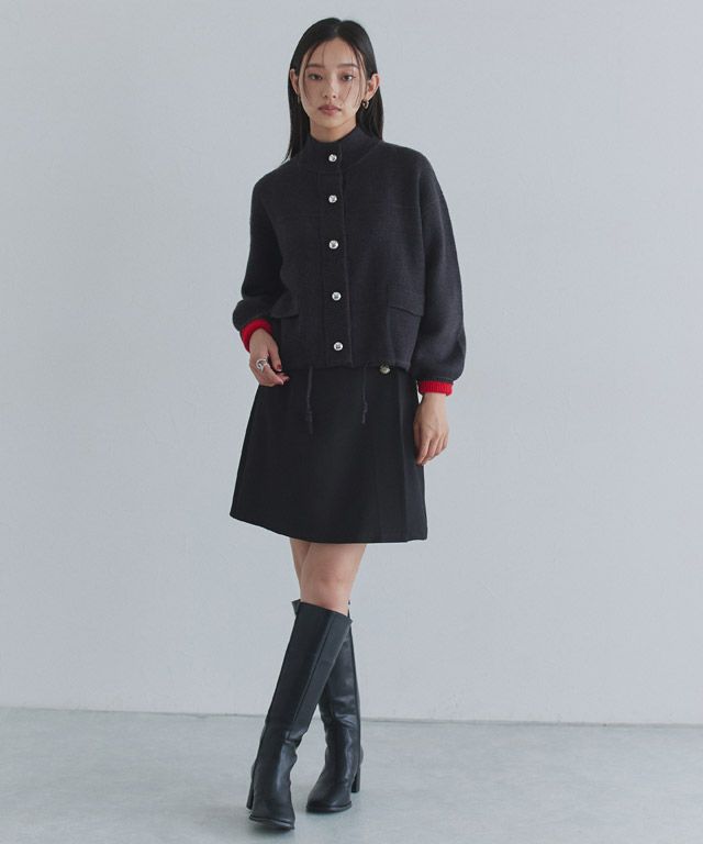 163cm / チャコール×レッド / M