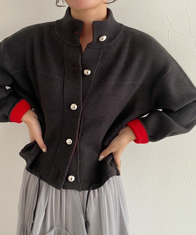 158cm / チャコール×レッド / M