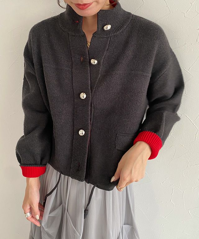 158cm / チャコール×レッド / M