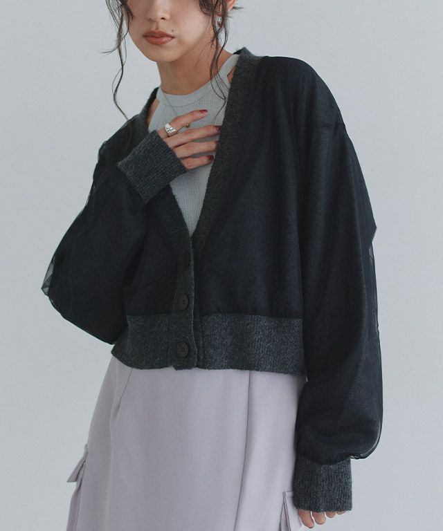 163cm / ブラック×グレー / M