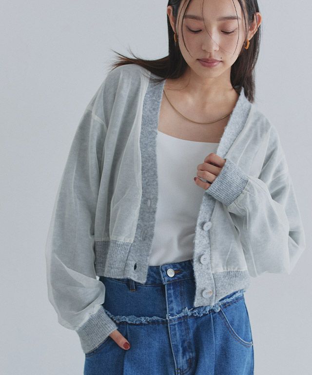 163cm / ライトグレー×アイボリー / M