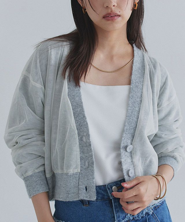 163cm / ライトグレー×アイボリー / M