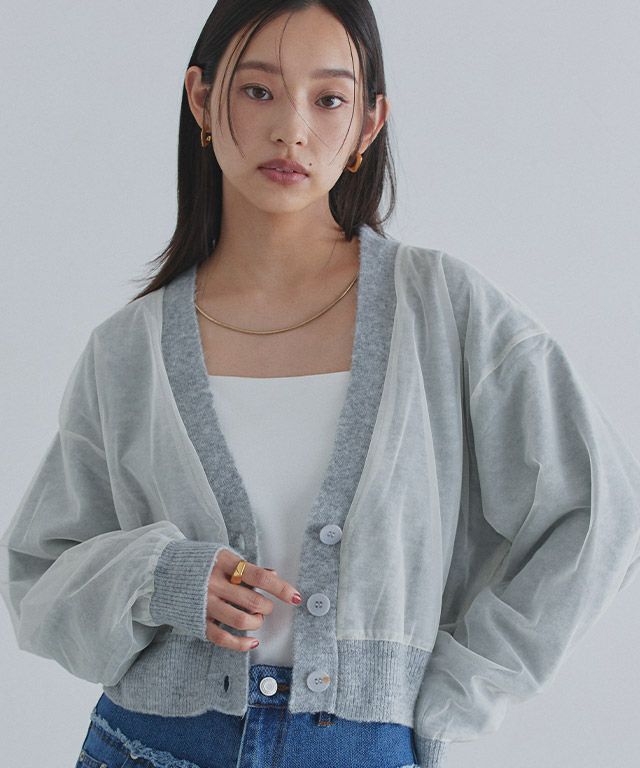 163cm / ライトグレー×アイボリー / M