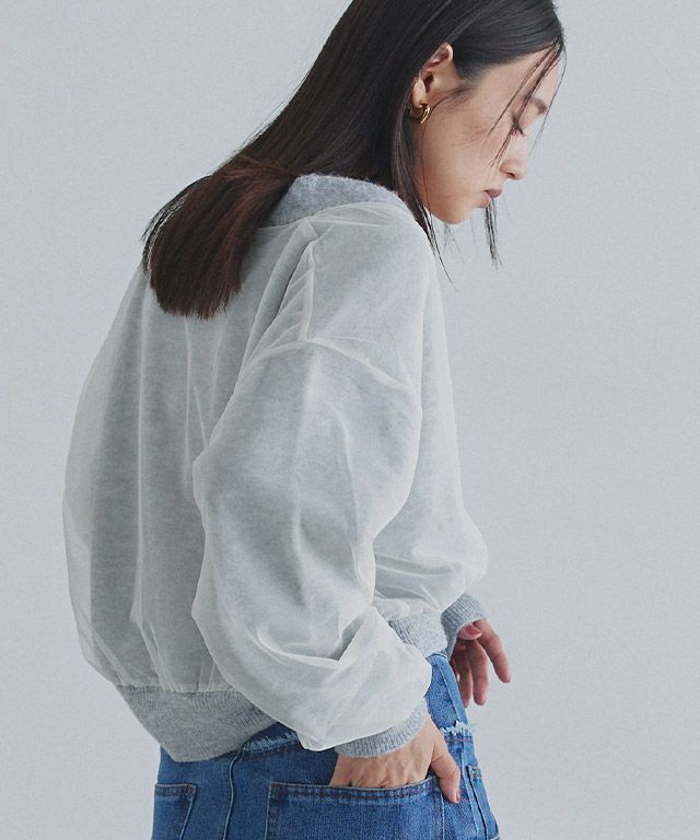 163cm / ライトグレー×アイボリー / M