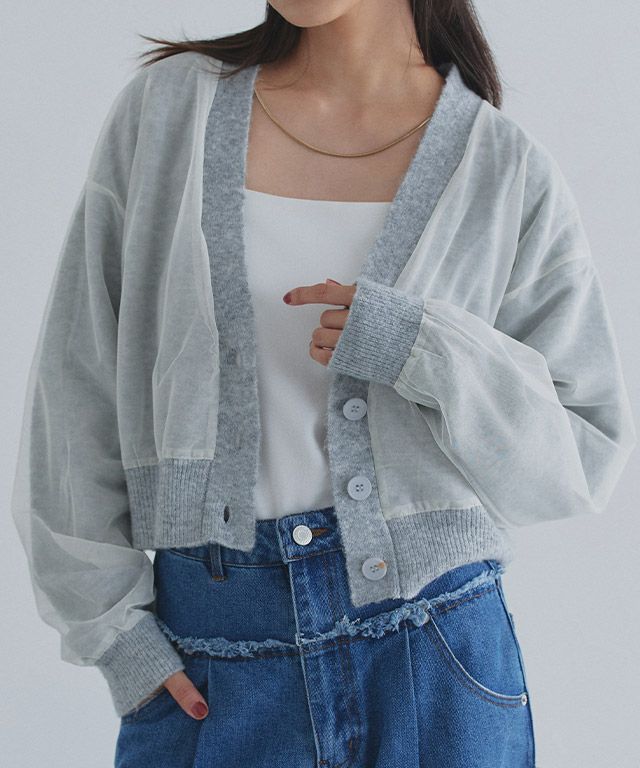 163cm / ライトグレー×アイボリー / M