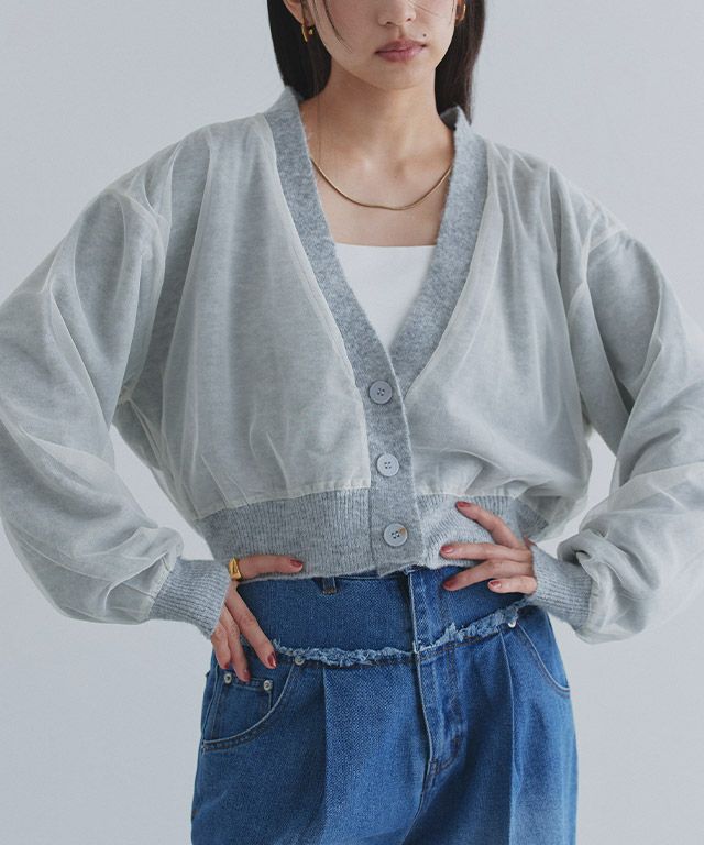 163cm / ライトグレー×アイボリー / M