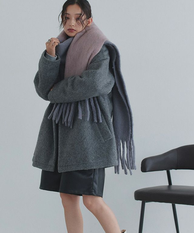 163cm / ピンク×グレー / M