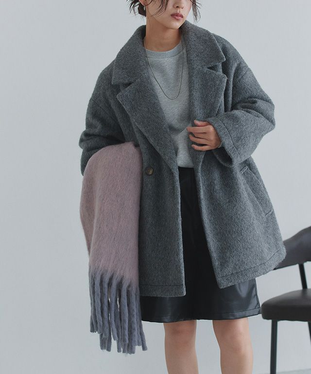 163cm / ピンク×グレー / M