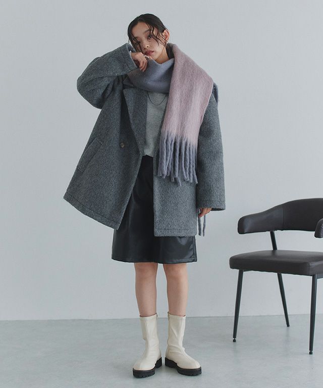 163cm / ピンク×グレー / M