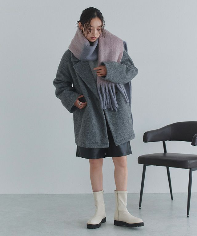 163cm / ピンク×グレー / M