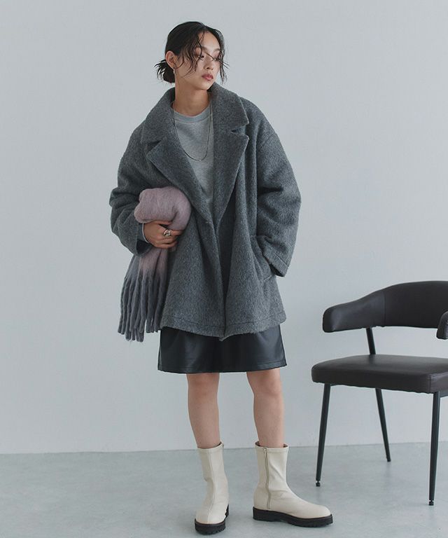 163cm / ピンク×グレー / M