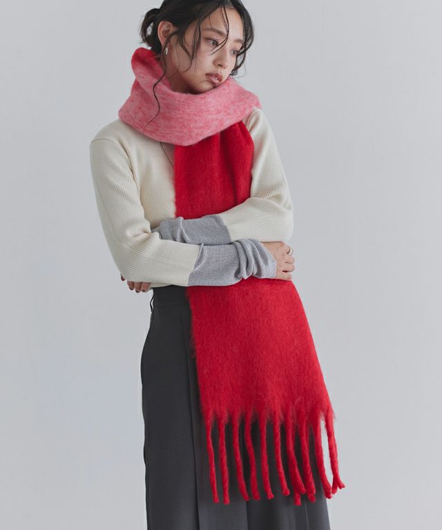 163cm / レッド×アイボリー / M