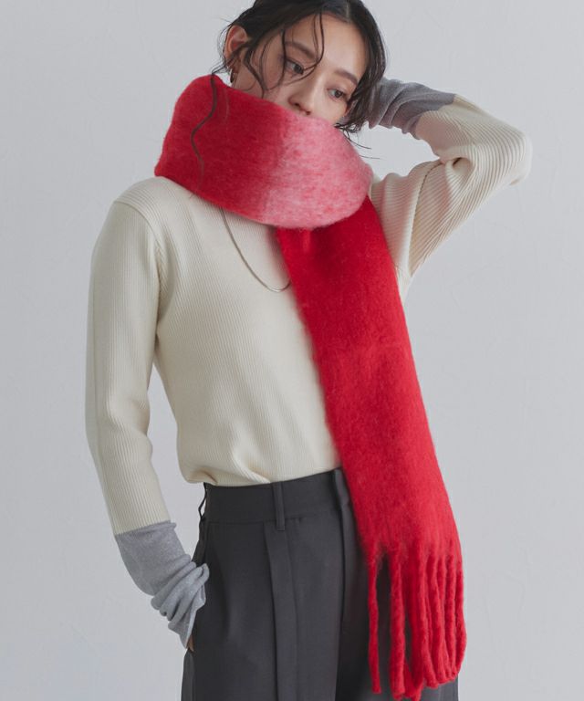 163cm / レッド×アイボリー / M