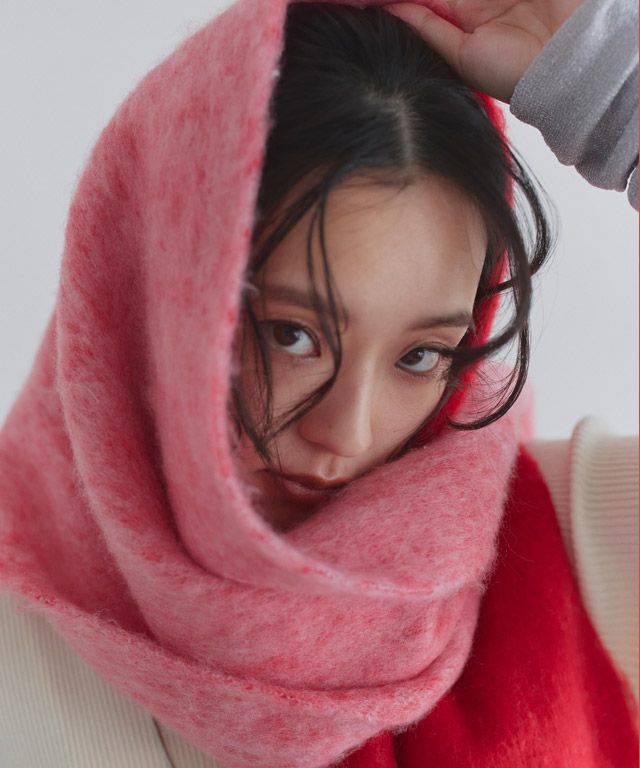 163cm / レッド×アイボリー / M