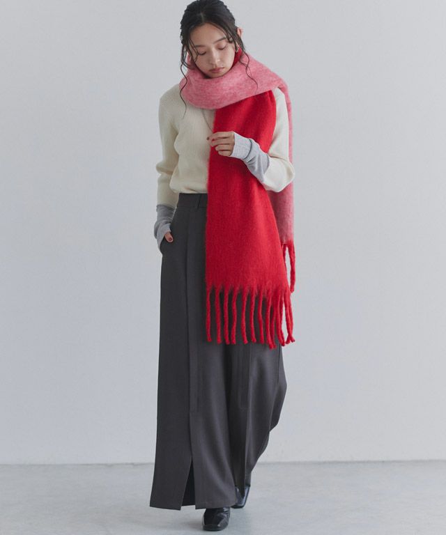 163cm / レッド×アイボリー / M