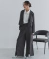 [ECLAM] 【SET】ゴールドボタンジャケット&スリットワイドパンツ