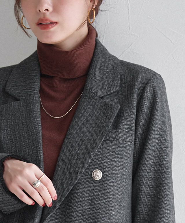 167cm / ヘリンボーン / グレー / M