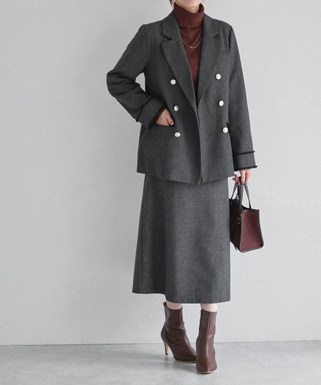 167cm / ヘリンボーン / グレー / M