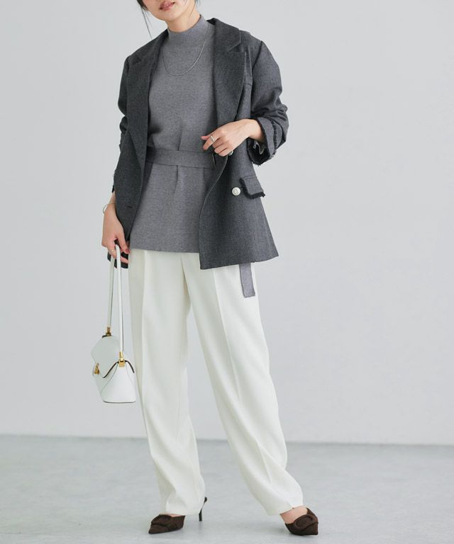 162cm / ヘリンボーン / グレー / M