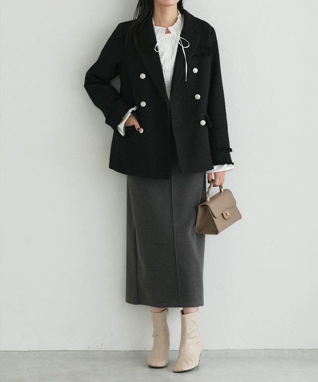 167cm / ツイード/ブラック / M