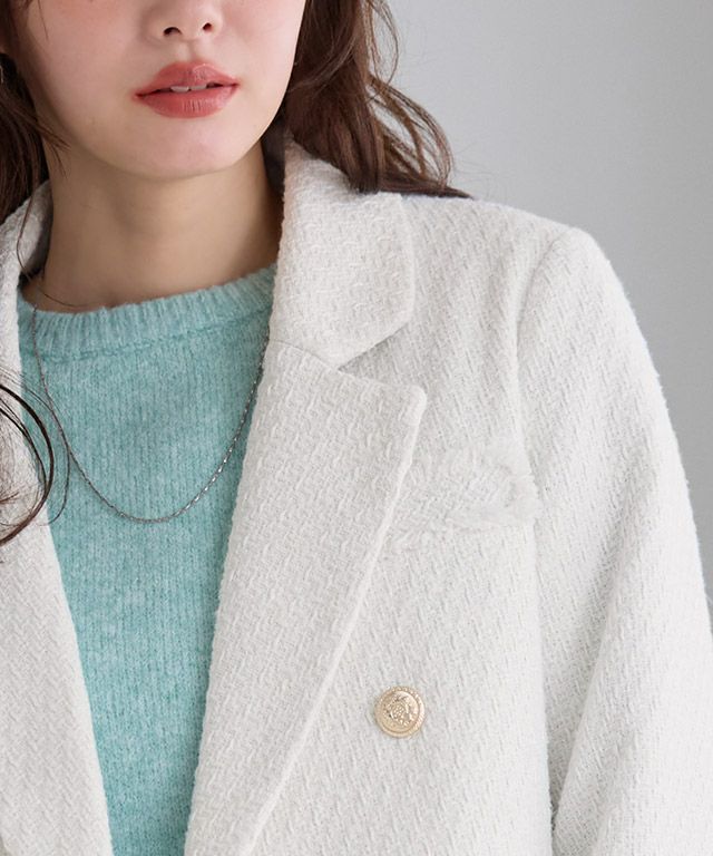 167cm / ツイード / オフホワイト / M