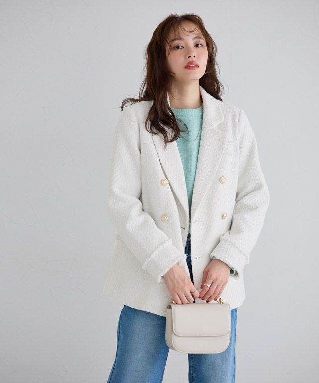 167cm / ツイード / オフホワイト / M