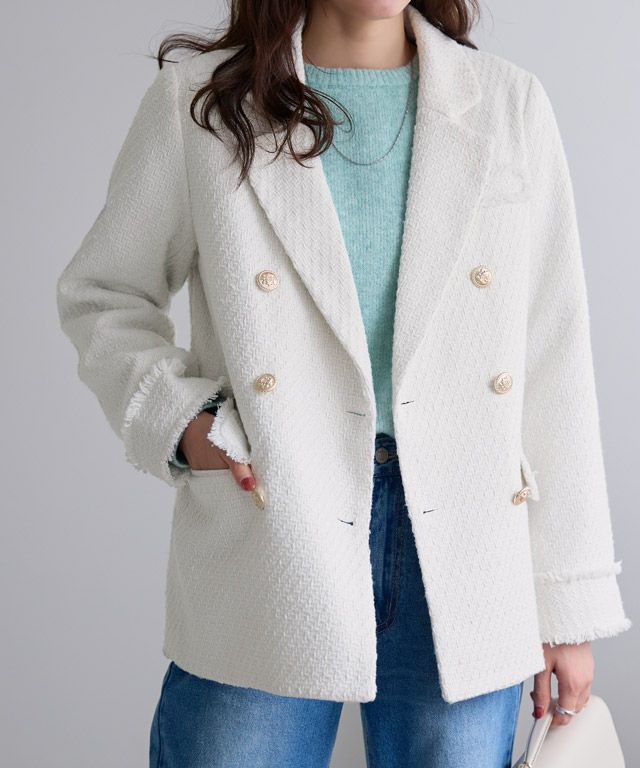 167cm / ツイード / オフホワイト / M