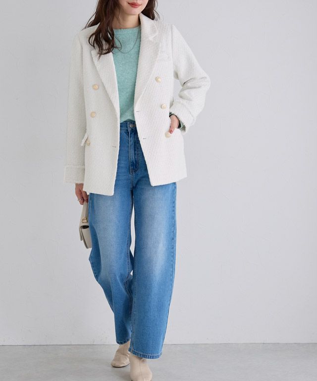 167cm / ツイード / オフホワイト / M