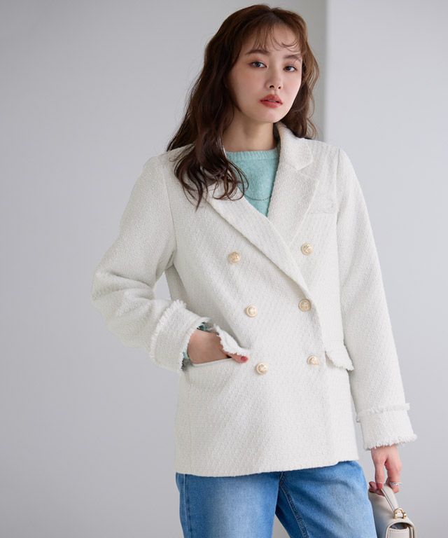 167cm / ツイード / オフホワイト / M