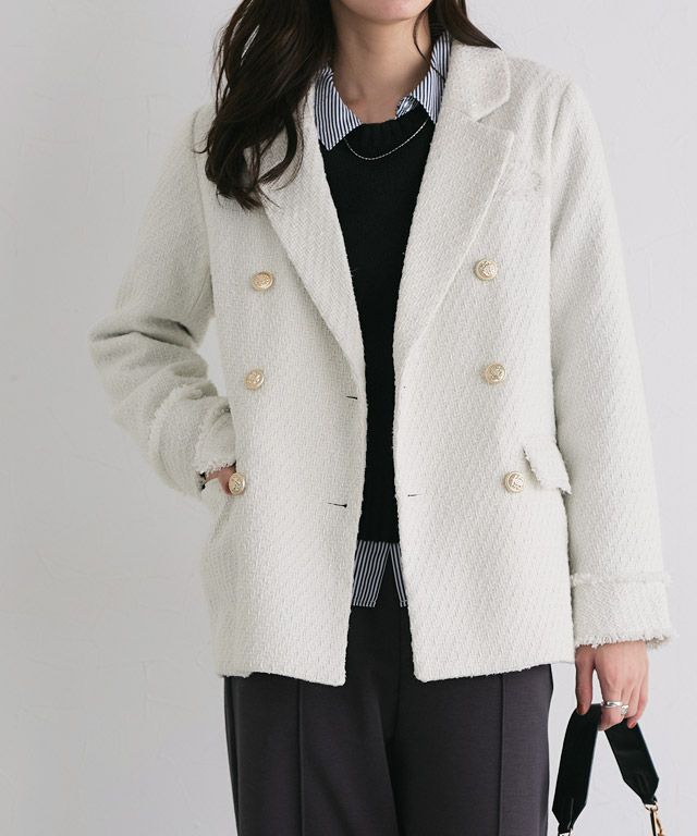 167cm / ツイード/オフホワイト / M