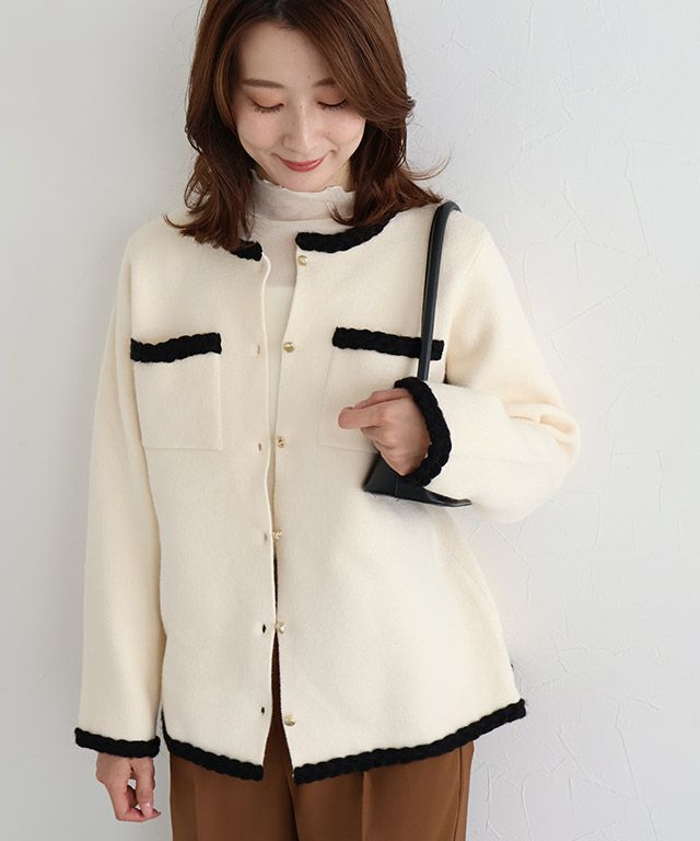 163cm / アイボリー×ブラック / M