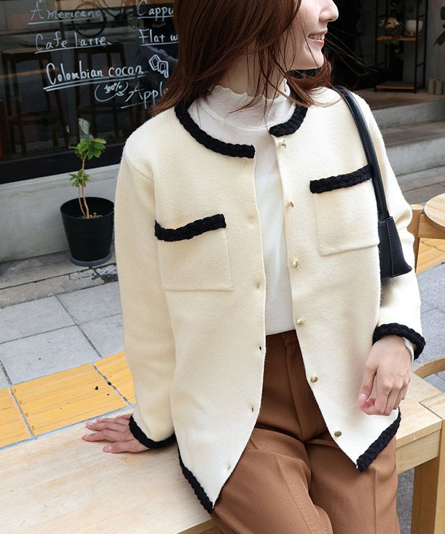 163cm / アイボリー×ブラック / M