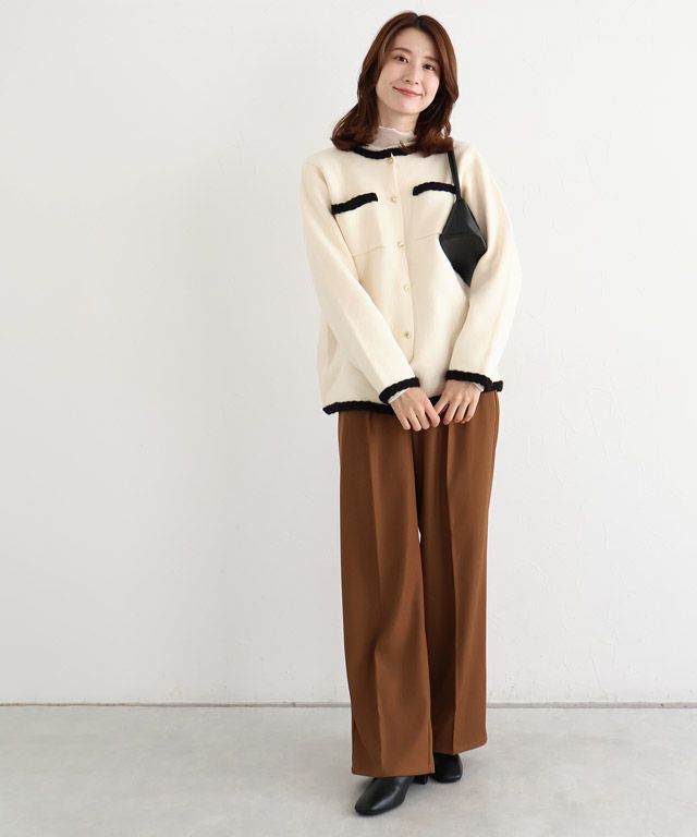 163cm / アイボリー×ブラック / M