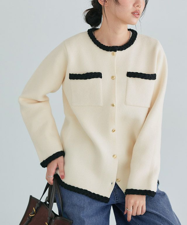 162cm / アイボリー×ブラック / M