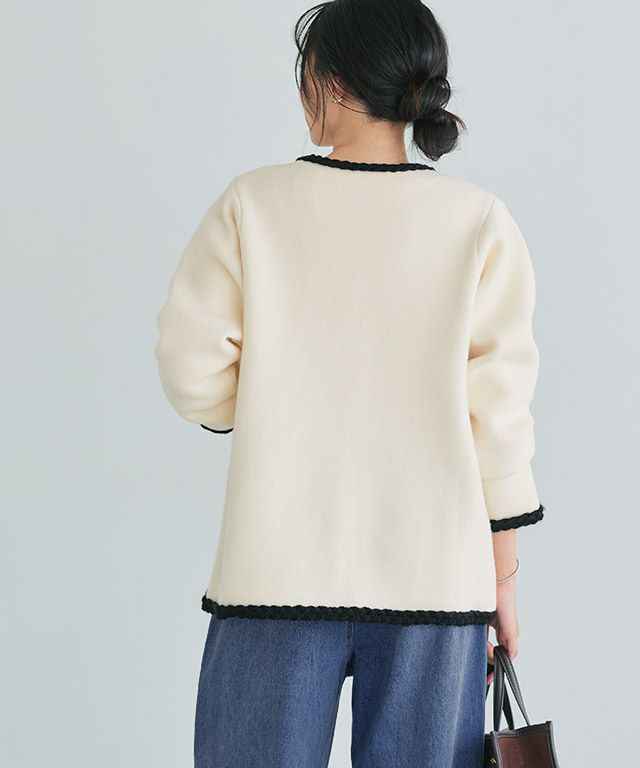 162cm / アイボリー×ブラック / M