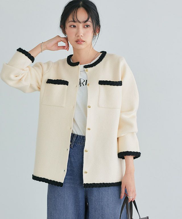 162cm / アイボリー×ブラック / M