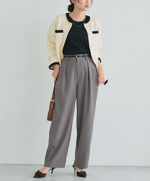 162cm / アイボリー×ブラック / M