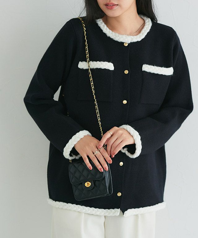 162cm / ブラック×オフホワイト / M