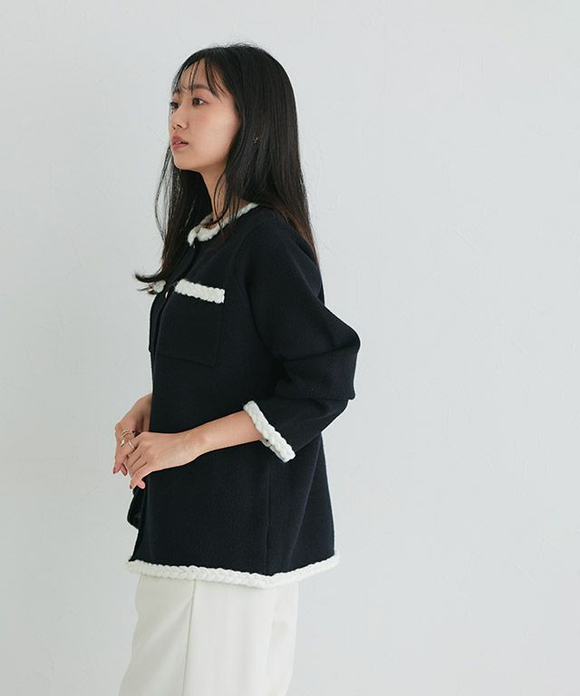 162cm / ブラック×オフホワイト / M