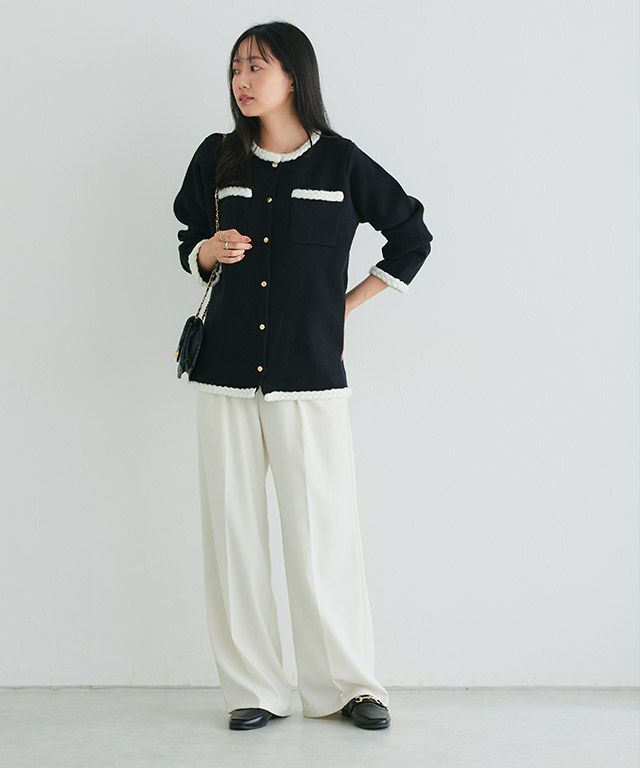 162cm / ブラック×オフホワイト / M